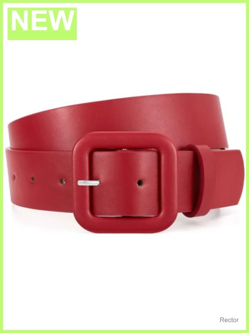 Women Faux Leather Belt Square Buckle Adjustable Waist Belt for Jeans Dresses